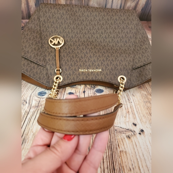 Michael Kors | Brown Jet Set Travel Large Chain-Strap Tote - Picture 8 of 10